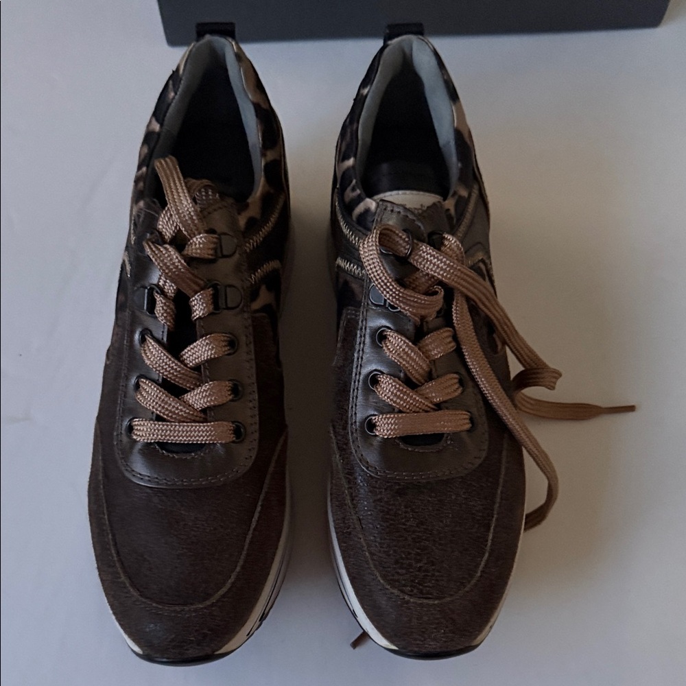 NEW! Nero Giardini Dark Brown Leopard Sneakers